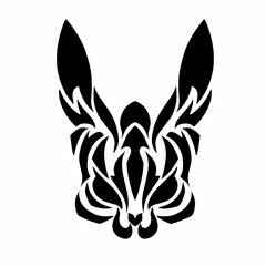illustration vector graphic of tribal art design abstract rabbit face
