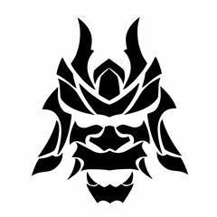 tribal art design abstract samurai mask
