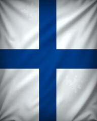 Naklejka premium image d'un drapeau de la Finlande qui flotte dans les airs