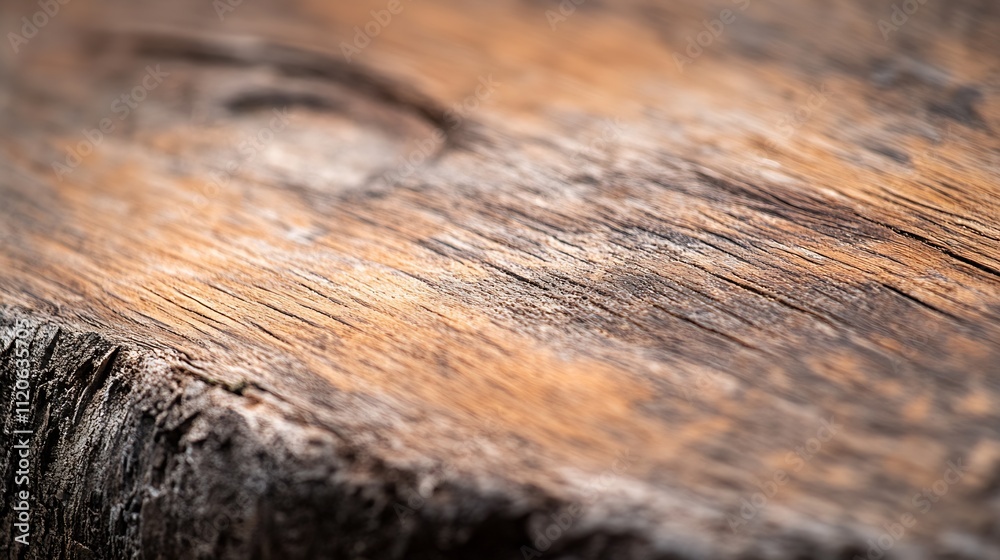 Poster Close Up of Rustic Weathered Wood Grain with Natural Textured Surface : Generative AI