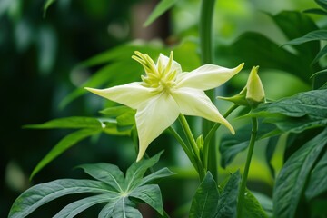 Obraz premium delicate white star-shaped bloom unfurls