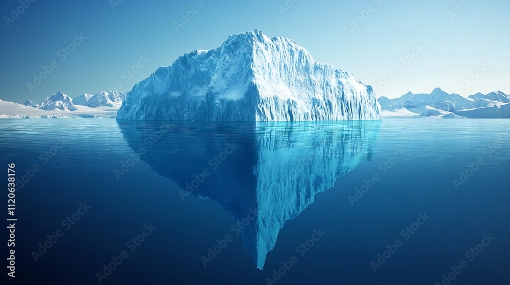 Poster Majestic iceberg floating serenely in the Arctic ocean : Generative AI