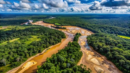 Aerial footage captures alarming Amazon rainforest destruction: illegal gold mining, mercury-polluted rivers, and rampant logging threatening Brazil's biodiversity and ecological integrity.