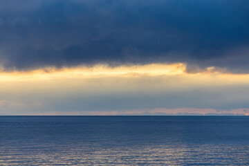 Beautiful Sunrise Over Ocean Waters in Victoria, Vancouver Island