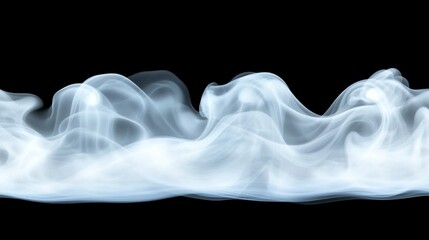 Fototapeta premium Enchanting mist swirls gracefully in an abstract fusion of dark and light tones forming a captivating visual against a black backdrop