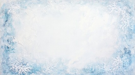 Frosted blue pattern on blank canvas