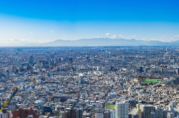 富士山と東京都市風景　都庁から眺望