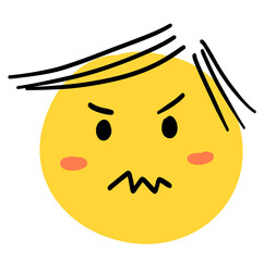 Cute angry boy expression dissapointed doodle smiley emoji emoticon smile yellow png transparent digital planner sticker cut out clipart
