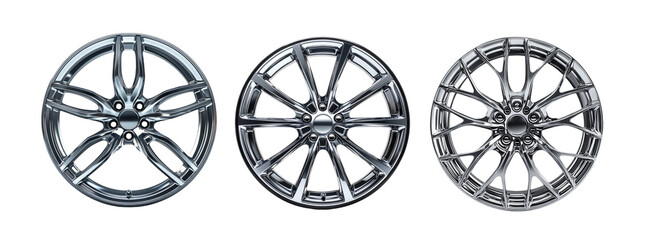 Fototapeta premium Stylish Car Rims on Transparent Background
