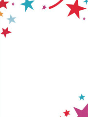Colorful Stars on White Background for Creative Projects