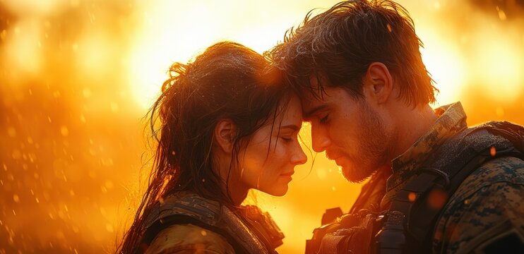 Emotional Military Reunion Embracing Father and Daughter Welcoming Home Together in Camouflage Joyful Family Lifestyle