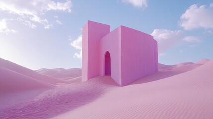 Surreal fantasy landscape with fluffy purple cumulus clouds creating a whimsical and aesthetic backdrop filled with dreamy and creative vibes