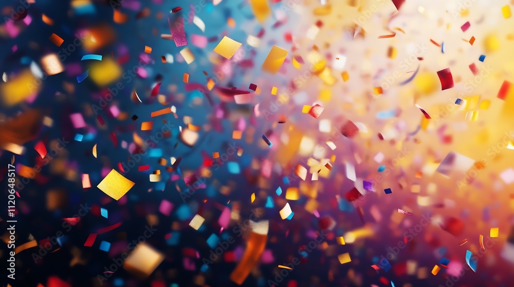 Poster explosive burst of vibrant confetti creating a magical festive celebration atmosphere : generative a