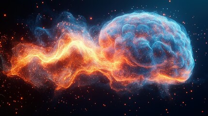 Obraz premium Abstract Brain Energy Flowing Through Space