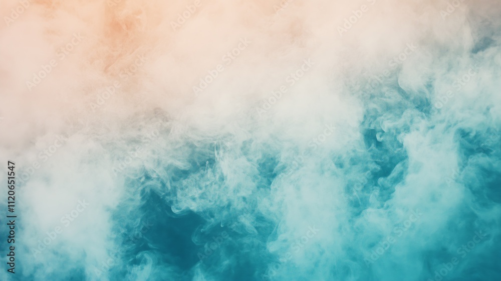 Poster abstract background with soothing transition from warm orange to cool blue tones : generative ai