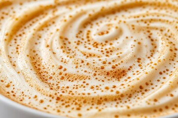 Elegant Coffee Foam with Crispy Toast Close-Up