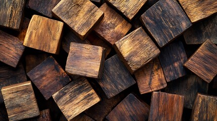 Wooden Texture Blocks in Natural Earth Tones Perfect for Backgrounds and Creative Designs : Generative AI