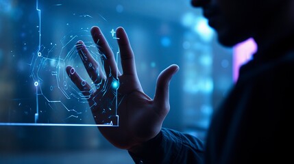 A photo of a person using hand tracking in a virtual reality