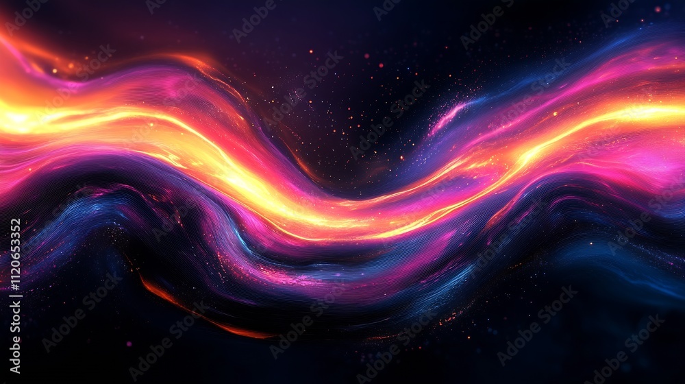 Aufkleber mesmerizing cosmic swirl of vibrant colors and energetic waves across the universe : generative ai