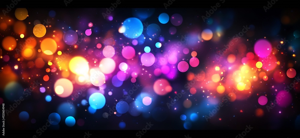 Leinwandbilder vibrant and colorful bokeh abstract lights background for festive and creative designs : generative 