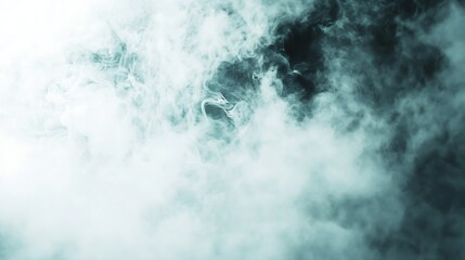 Fototapeta premium Mysterious Rolling White Smoke on Black Background for Moody Atmospheric Effects : Generative AI