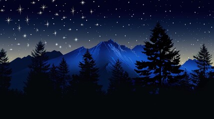 Naklejka premium Blue dark night sky with many stars