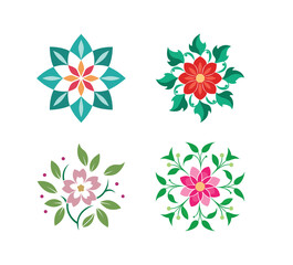 floral mandala color design.