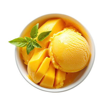 Mango Sorbet with Fresh Mango and Mint
