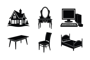 set of furniture icons