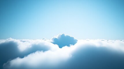 Obraz premium White Cloudscape Against Blue Sky Creating a Serene and Tranquil Ambiance : Generative AI
