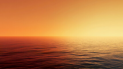 Fototapeta premium Tranquil sunset over calming ocean horizon with vibrant orange sky
