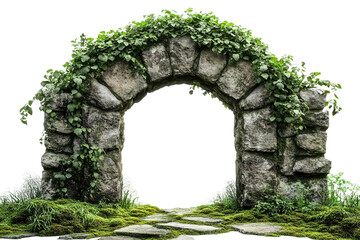 Stone Archway with Vines and Moss