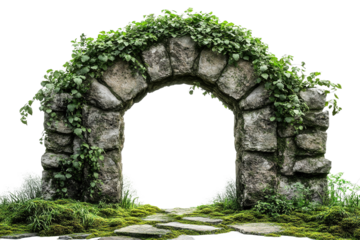 Stone Archway with Vines and Moss
