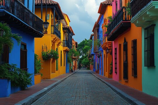 Urban Night Scene in Johor Bahru Malaysia November 23 2025 Colorful Buildings Warm Street Lamps - Powered by Adobe
