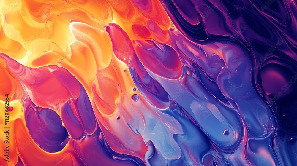 Aufkleber vivid abstract paint swirl in bold colors for dynamic artistic creations : generative ai