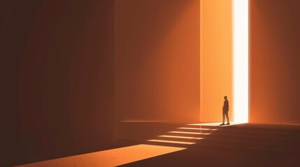 Fototapeta premium A Silhouette of Hope: Stepping into a Brighter Future