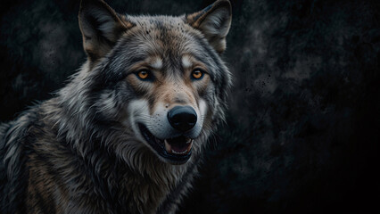 Obraz premium Evocative Dark Abstract Wild Wolf Image Professionally Designed for Artistic and Creative Photography Projects