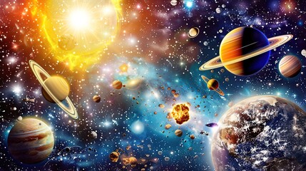Naklejka premium Space background for Your design