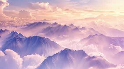 panoramic view of mountains at sunset