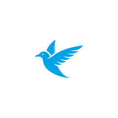 bird logo design with blue color
