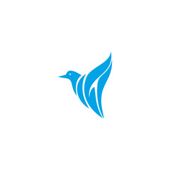 bird logo design with blue color