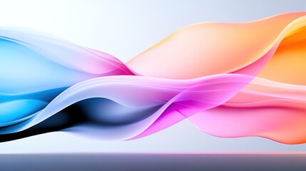 Naklejka premium Colorful abstract waves flowing in a smooth gradient design.