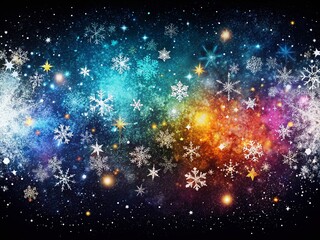 Fototapeta premium A transparent black distressed overlay infused with white particles creates a stunning night sky effect, enhancing visuals with captivating depth and texture for artistic designs.