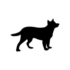 Obraz premium Dog clip art design on plain white transparent isolated background for card, shirt, hoodie, sweatshirt, apparel, card, tag, mug, icon, poster or badge