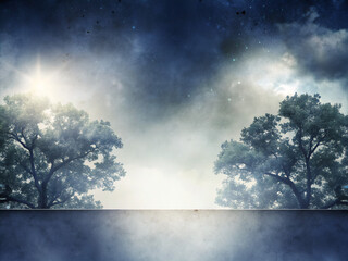 Obraz premium sun and clouds. sky, clouds, tree, cloud, storm, nature, landscape, sun, light, blue, dark, sunset, weather, fog, trees, forest, rain, heaven, dramatic, summer, cloudy, white, cloudscape, wind, green