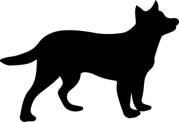 Dog clip art design on plain white transparent isolated background for card, shirt, hoodie, sweatshirt, apparel, card, tag, mug, icon, poster or badge