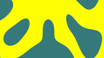 Abstract Design Featuring Yellow and Teal Organic Shapes