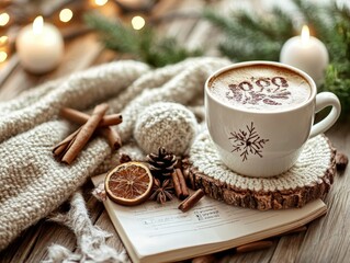 New Year's resolution planner with goals, coffee, and a fresh outlook