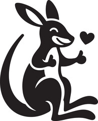 Cute kangaroo silhouette vector illustration