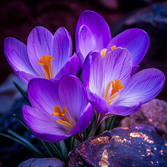 purple crocus in the garden